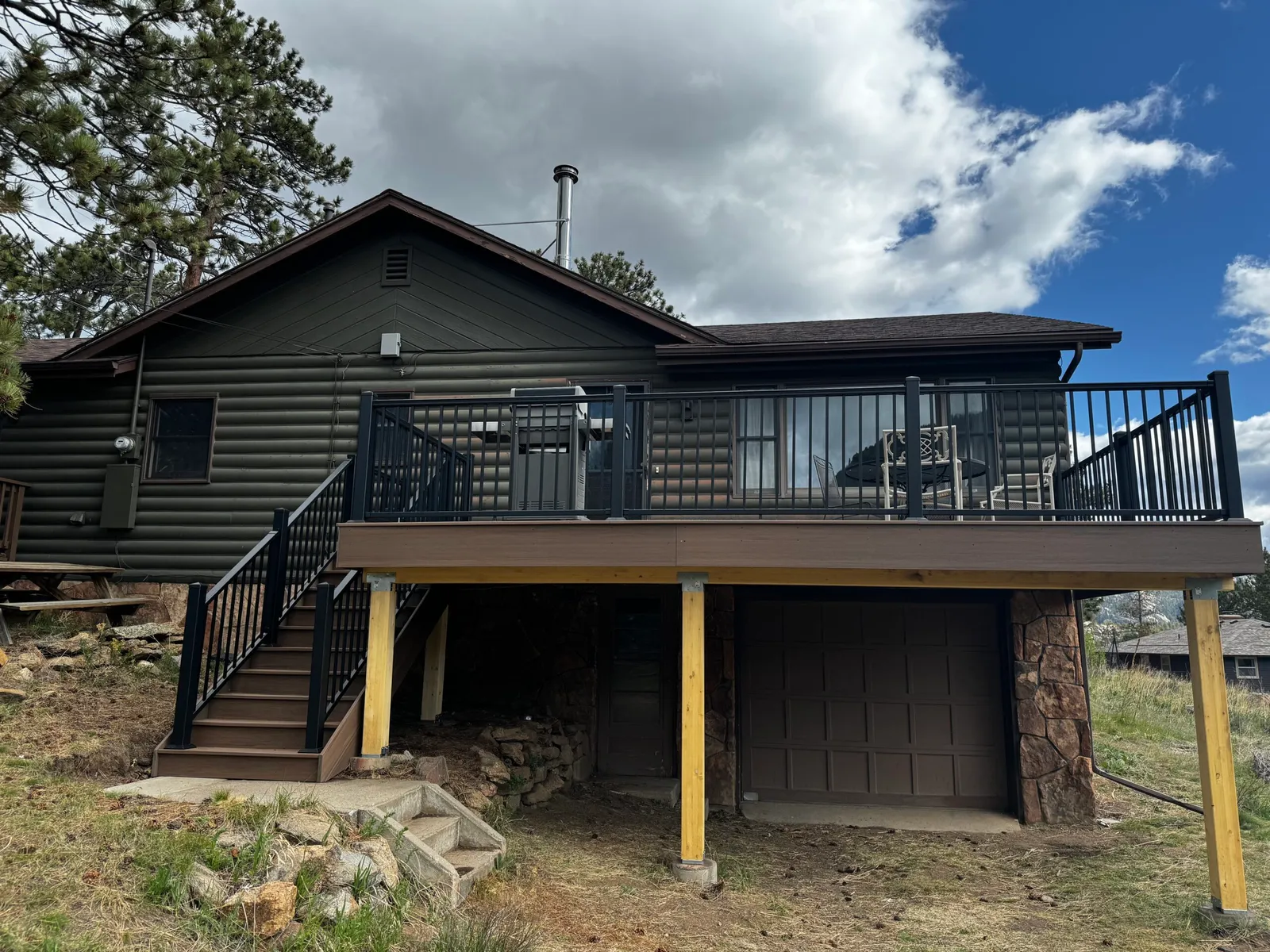 custom-deck-steel-framing-boulder-colorado Finished custom deck built on steel deck framing in Boulder Colorado by Decks by Caio