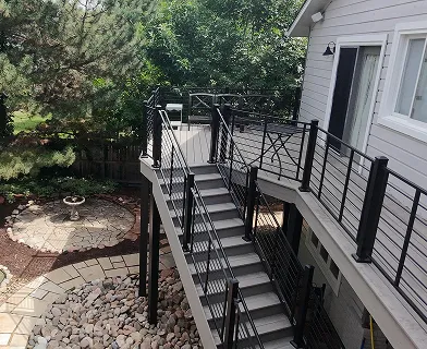 Project Outdoor deck built for entertaining in Boulder Colorado with open layout and pergola