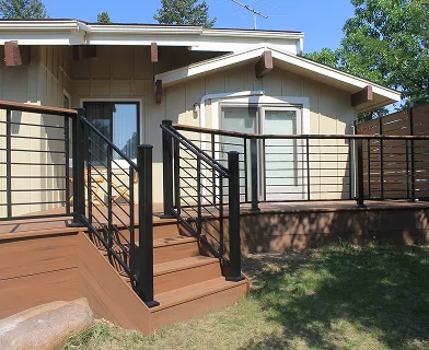 Project-2 Outdoor deck built for entertaining in Boulder Colorado with open layout and pergola